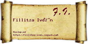 Fillitza Iván névjegykártya
